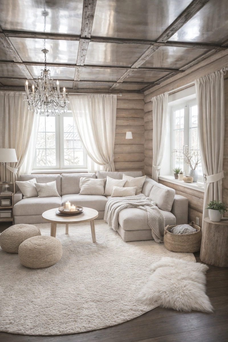 Дизайн интерьера в стиле Хюгге — Гостиная от нейросети RoomGPT