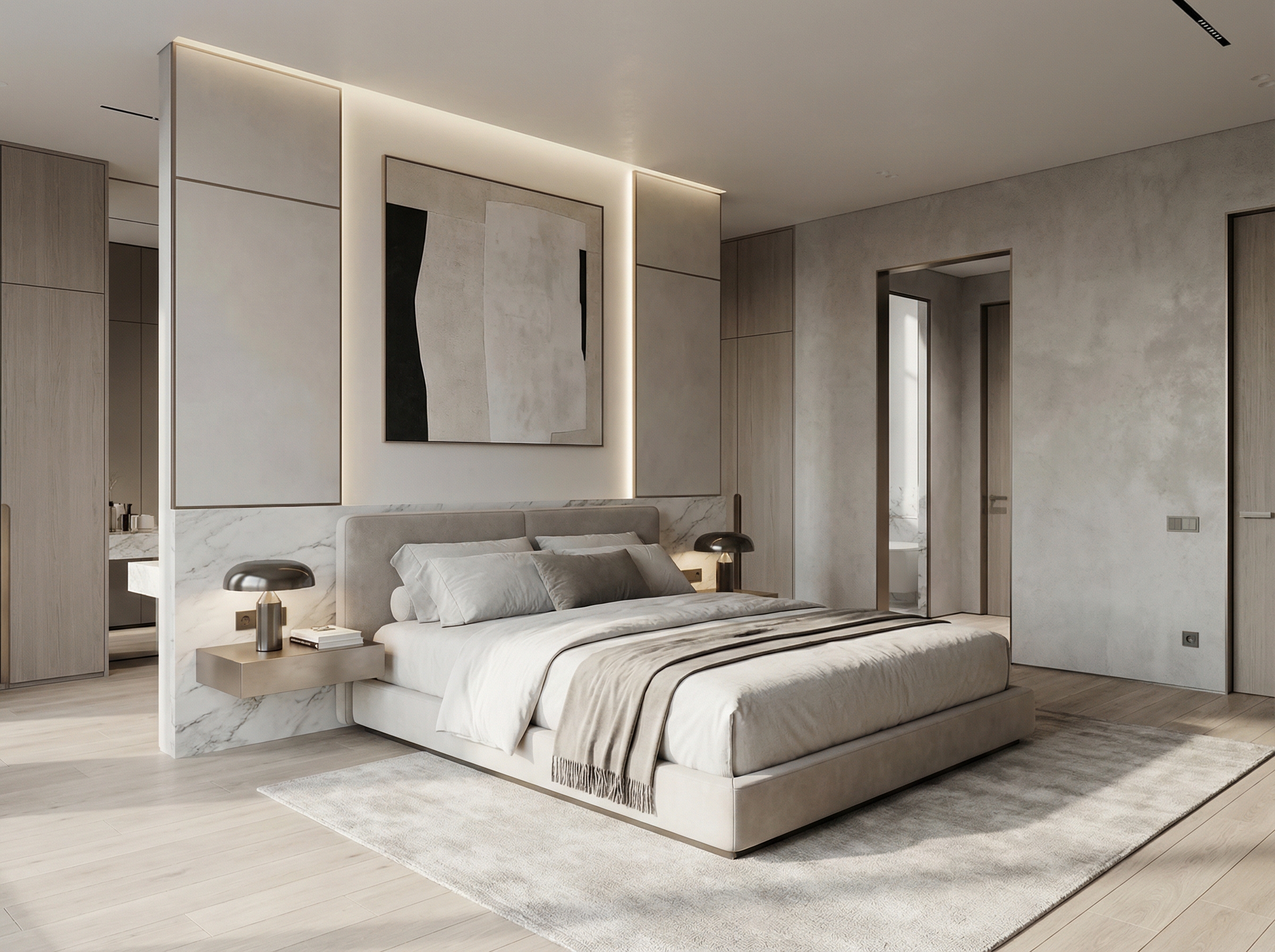 Дизайн спальни в стиле Минимализм — фото интерьера от нейросети RoomGPT