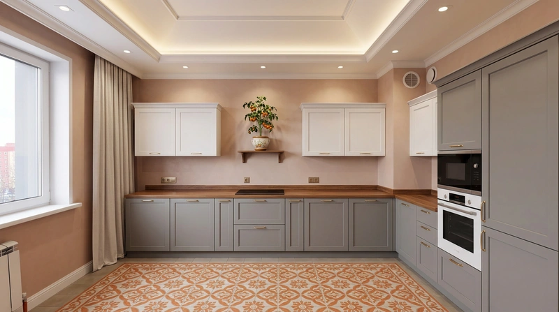 Дизайн интерьера в стиле Классика — Кухня от нейросети RoomGPT