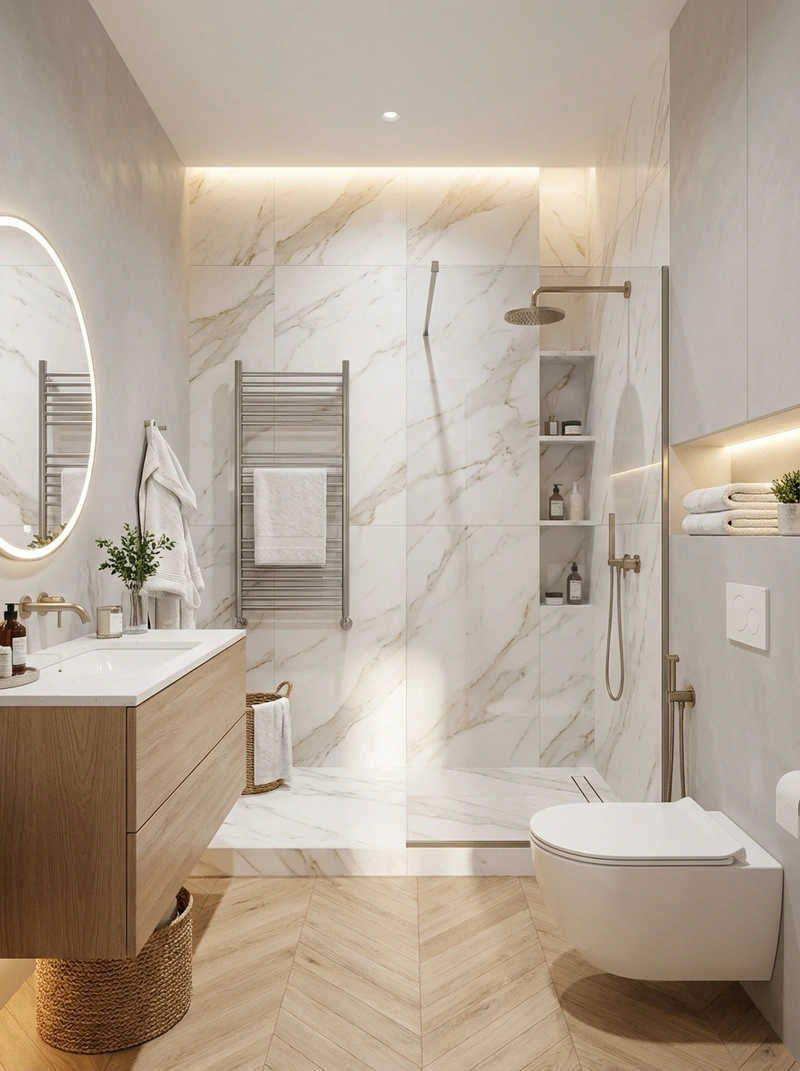 Дизайн интерьера в стиле Сканди — Ванная от нейросети RoomGPT