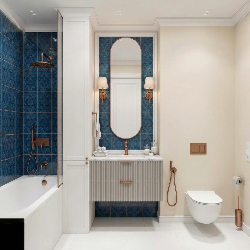 Дизайн интерьера в стиле Классика — Ванная от нейросети RoomGPT