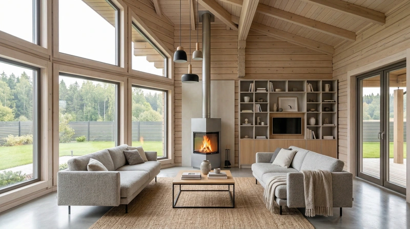 Дизайн гостиной в стиле Сканди — фото интерьера от нейросети RoomGPT