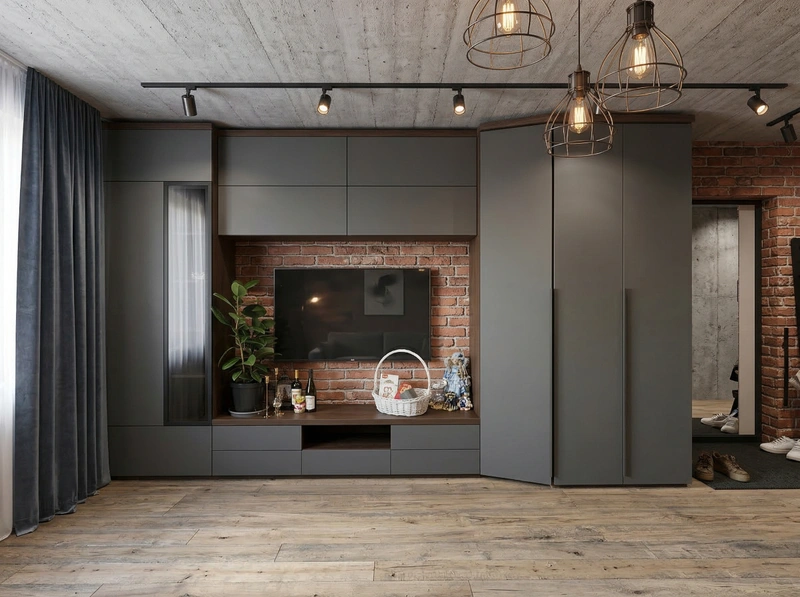 Дизайн гостиной в стиле Лофт — фото интерьера от нейросети RoomGPT