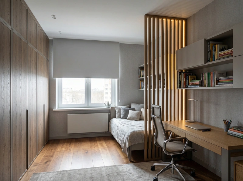 Дизайн интерьера в стиле Контемпорари — Спальня от нейросети RoomGPT