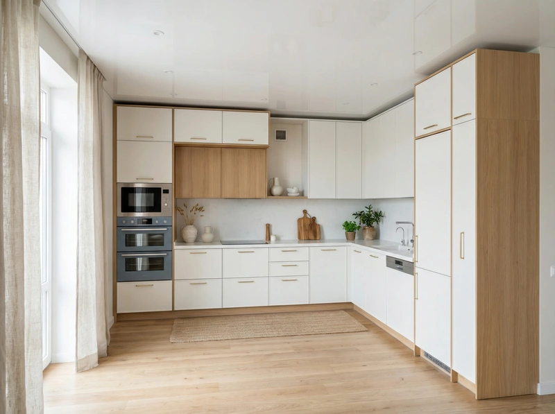 Дизайн интерьера в стиле Сканди — Кухня от нейросети RoomGPT