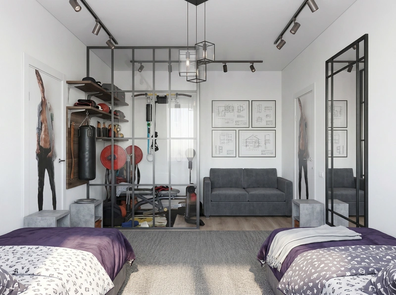 Дизайн детской в стиле Лофт — фото интерьера от нейросети RoomGPT