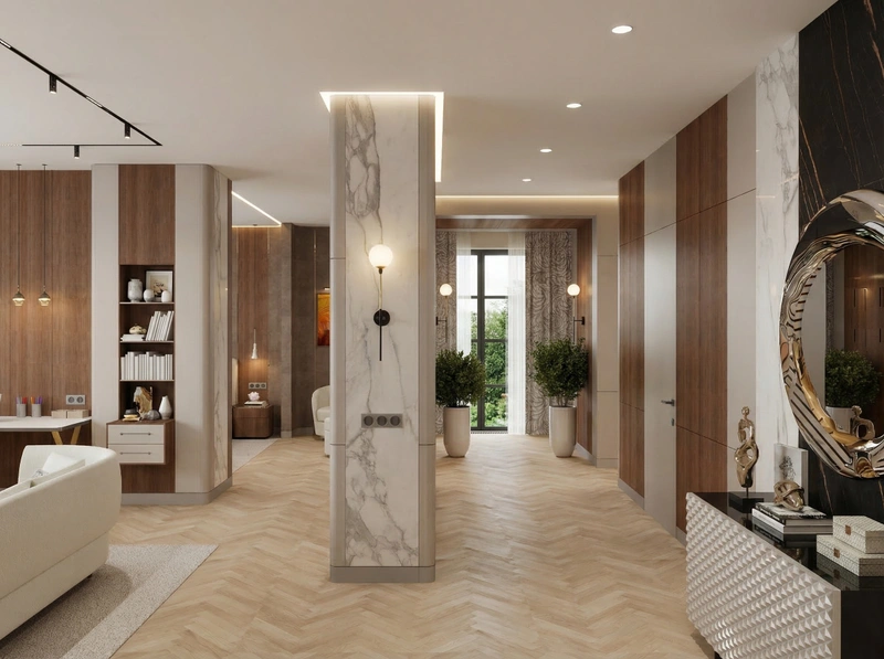 Дизайн гостиной в стиле Контемпорари — фото интерьера от нейросети RoomGPT