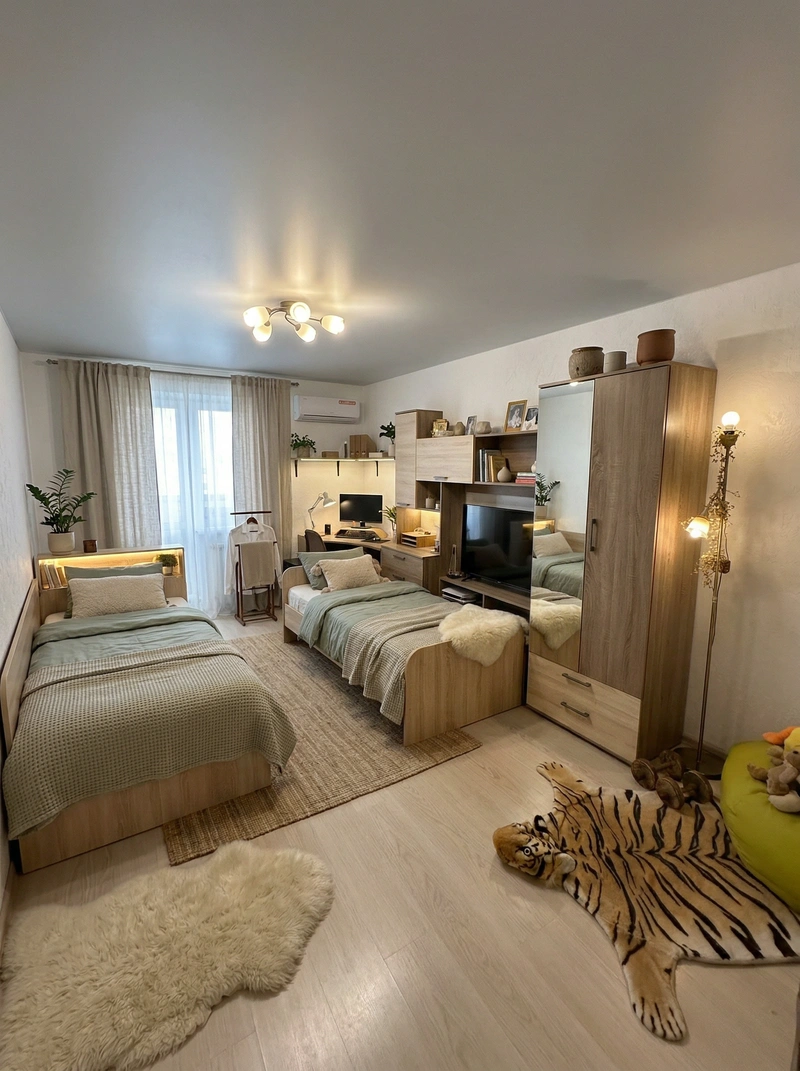 Дизайн интерьера в стиле Хюгге — Спальня от нейросети RoomGPT