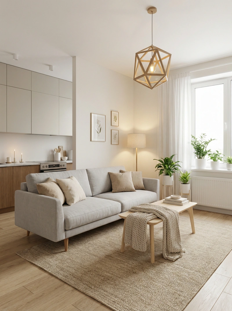 Дизайн интерьера в стиле Хюгге — Гостиная от нейросети RoomGPT