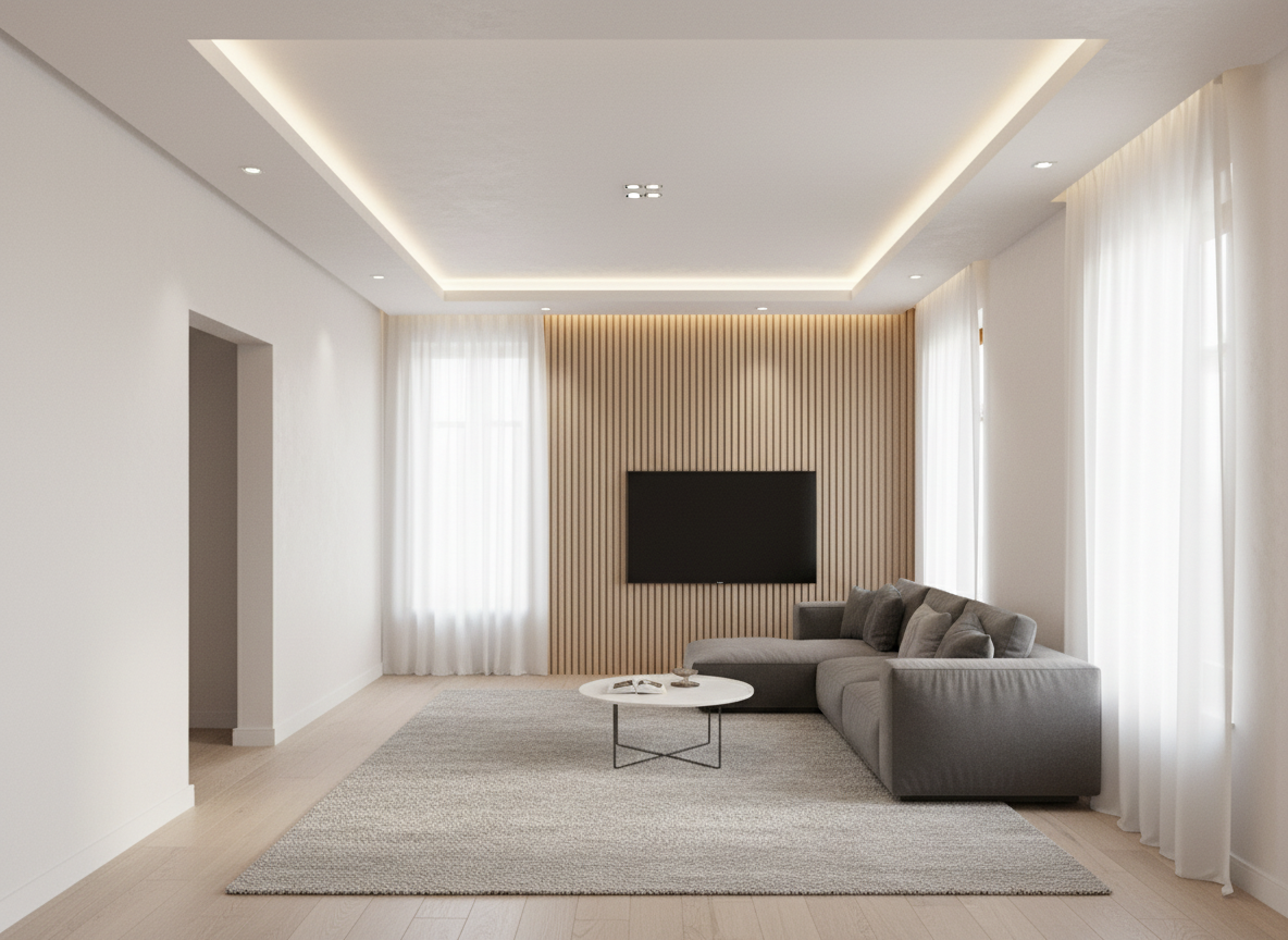 Дизайн гостиной в стиле Минимализм — фото интерьера от нейросети RoomGPT