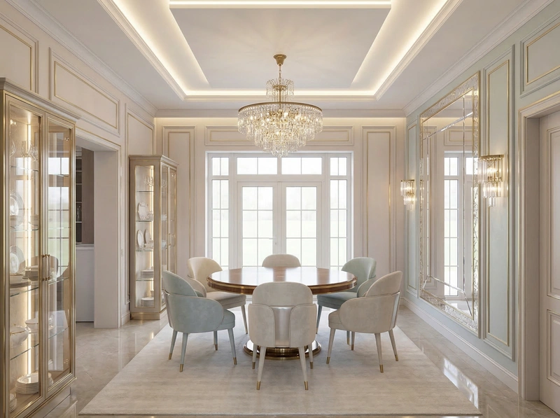 Дизайн интерьера в стиле Неоклассика — Гостиная от нейросети RoomGPT