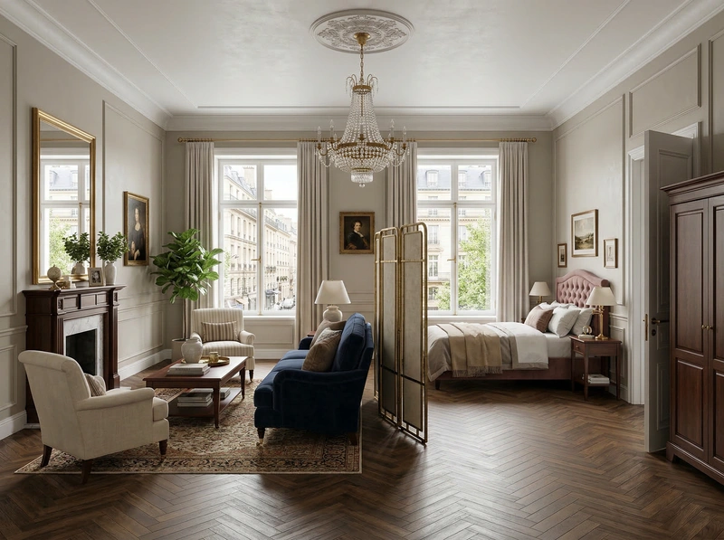 Дизайн интерьера в стиле Классика — Гостиная от нейросети RoomGPT