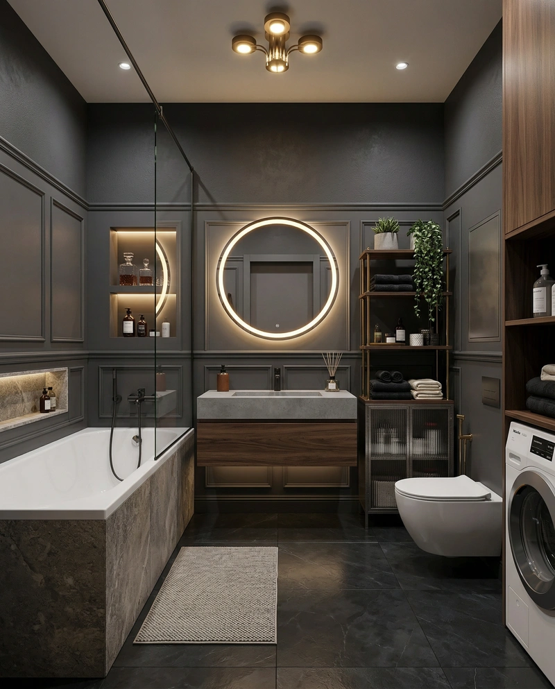 Дизайн интерьера в стиле Лофт — Ванная от нейросети RoomGPT