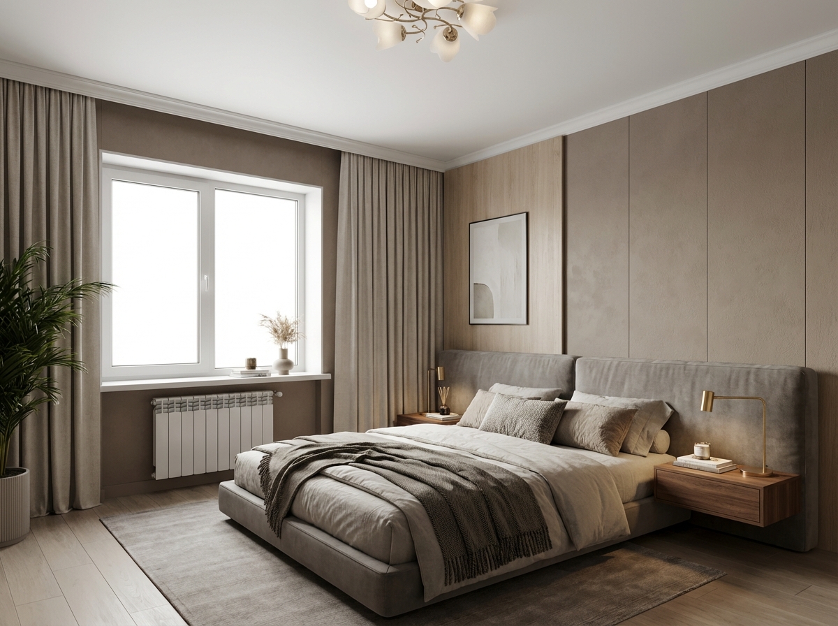 Дизайн спальни в стиле Минимализм — фото интерьера от нейросети RoomGPT