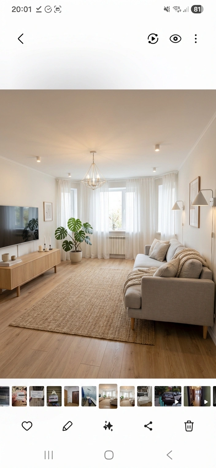 Дизайн интерьера в стиле Хюгге — Гостиная от нейросети RoomGPT