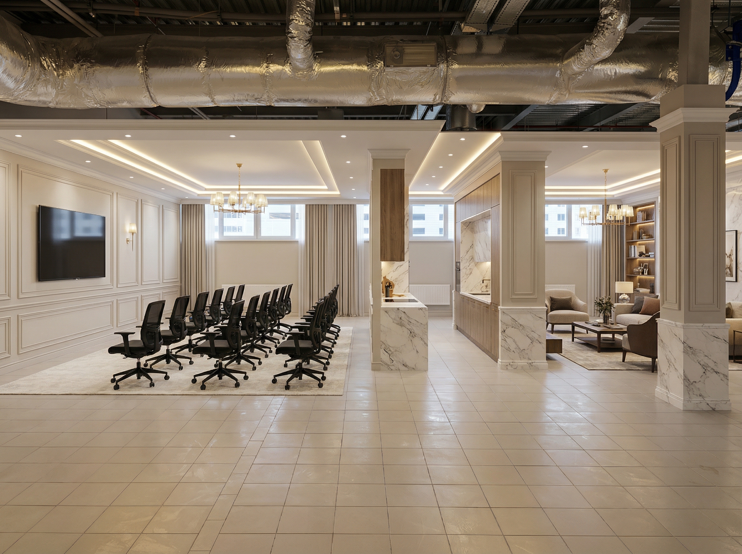 Дизайн гостиной в стиле Классика — фото интерьера от нейросети RoomGPT