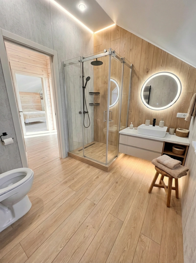 Дизайн интерьера в стиле Сканди — Ванная от нейросети RoomGPT