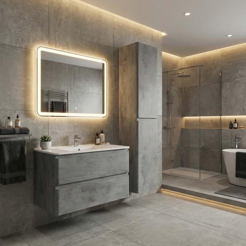 Дизайн интерьера в стиле Контемпорари — Ванная от нейросети RoomGPT