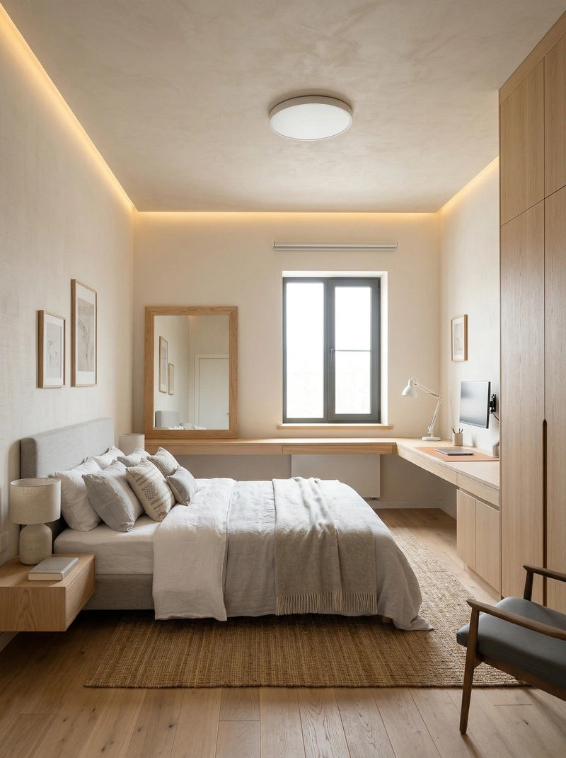 Дизайн интерьера в стиле Сканди — Спальня от нейросети RoomGPT