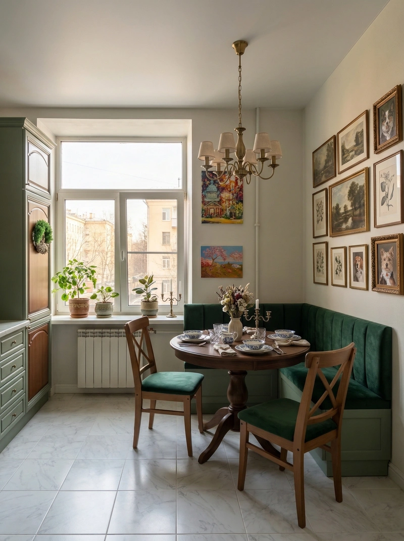 Дизайн кухни в стиле Классика — фото интерьера от нейросети RoomGPT