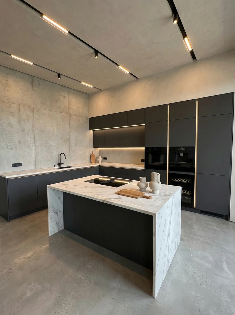 Дизайн интерьера в стиле Минимализм — Кухня от нейросети RoomGPT