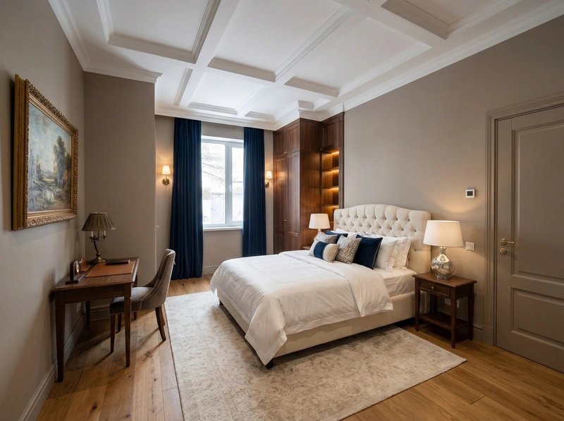 Дизайн спальни в стиле Классика — фото интерьера от нейросети RoomGPT