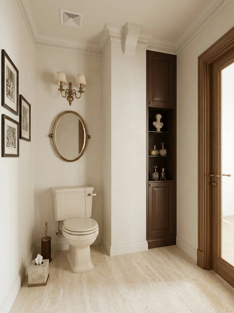 Дизайн ванной в стиле Классика — фото интерьера от нейросети RoomGPT