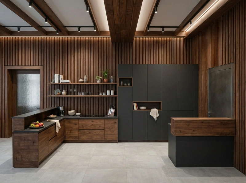 Дизайн кухни в стиле Контемпорари — фото интерьера от нейросети RoomGPT