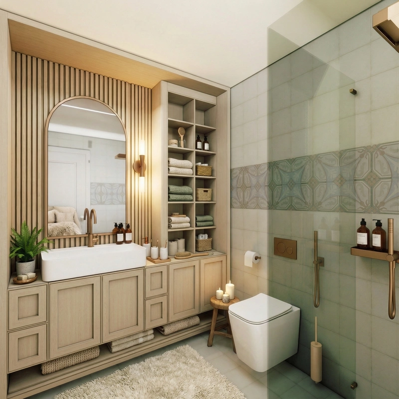 Дизайн интерьера в стиле Хюгге — Ванная от нейросети RoomGPT