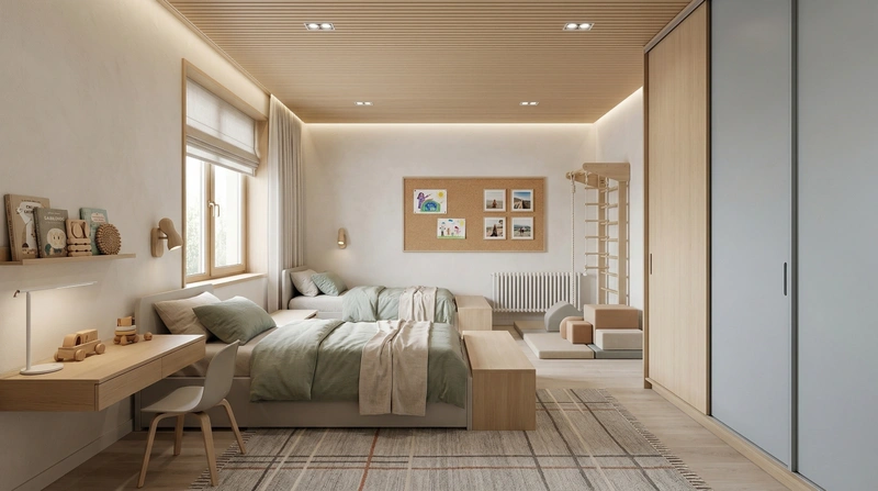 Дизайн детской в стиле Минимализм — фото интерьера от нейросети RoomGPT