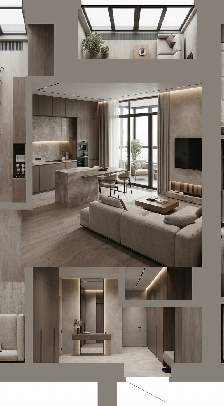 Дизайн кухни в стиле Минимализм — фото интерьера от нейросети RoomGPT