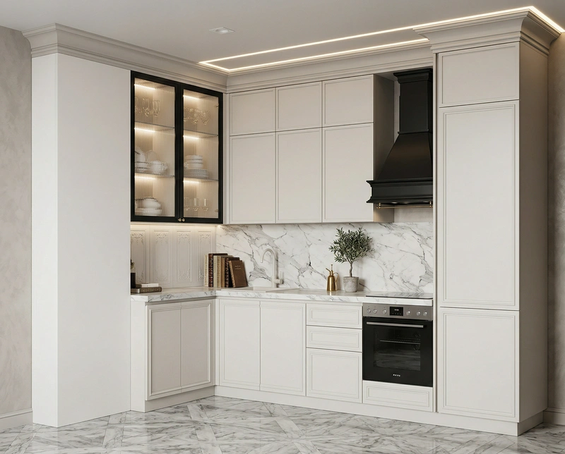 Дизайн интерьера в стиле Классика — Кухня от нейросети RoomGPT