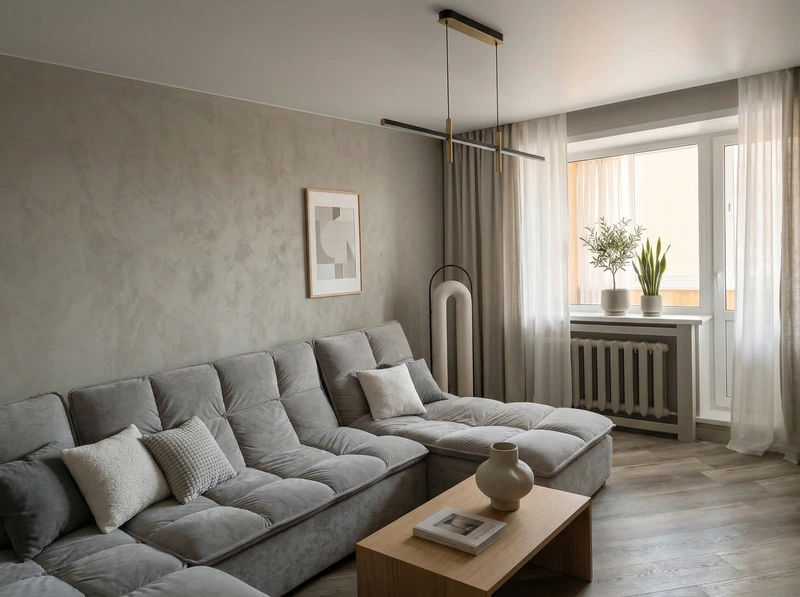 Дизайн интерьера в стиле Минимализм — Гостиная от нейросети RoomGPT