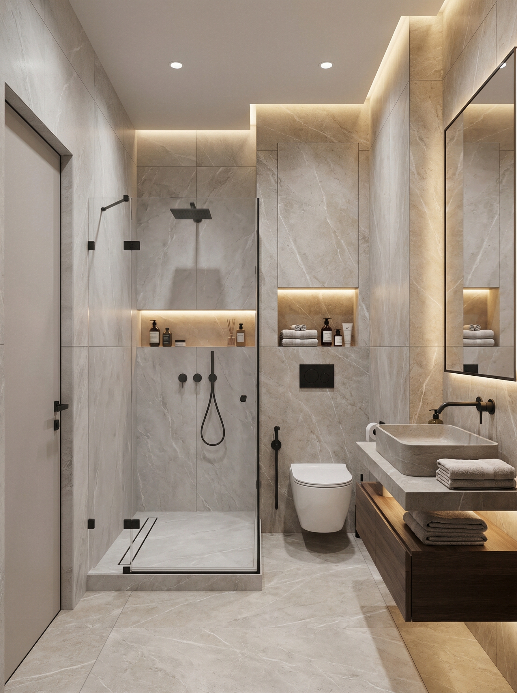 Дизайн ванной в стиле Минимализм — фото интерьера от нейросети RoomGPT