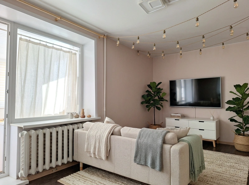 Дизайн интерьера в стиле Хюгге — Гостиная от нейросети RoomGPT