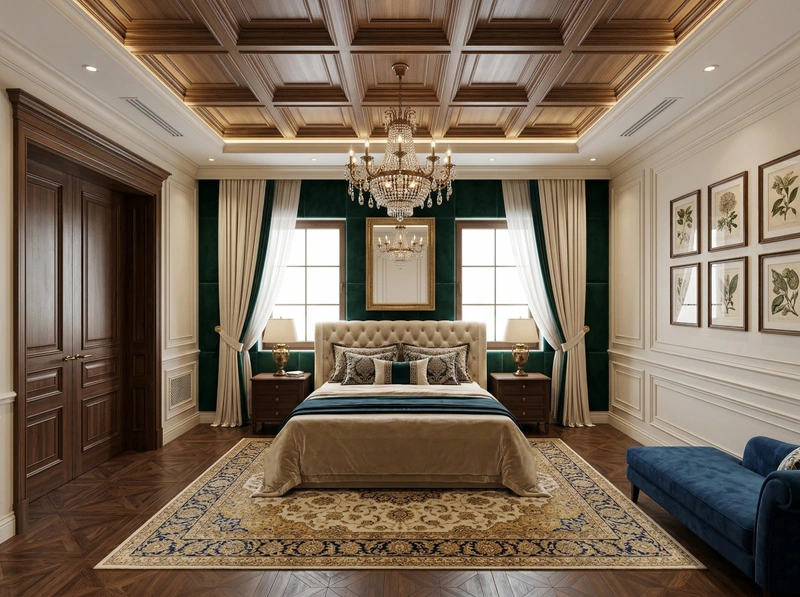 Дизайн спальни в стиле Классика — фото интерьера от нейросети RoomGPT