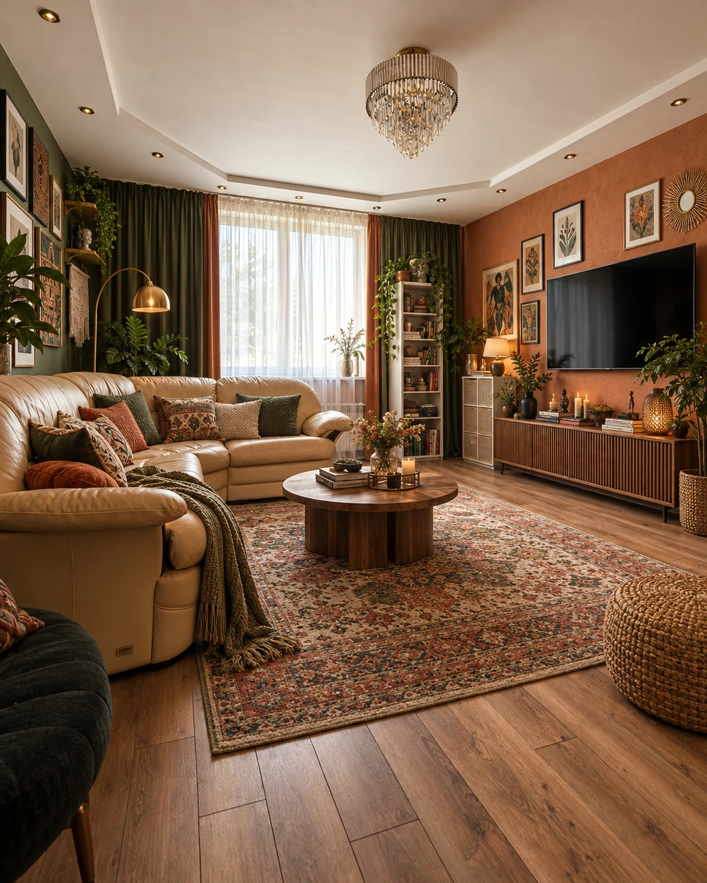 Дизайн интерьера в стиле Эклектика — Гостиная от нейросети RoomGPT