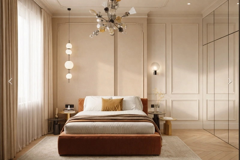 Дизайн спальни в стиле Без стиля — фото интерьера от нейросети RoomGPT