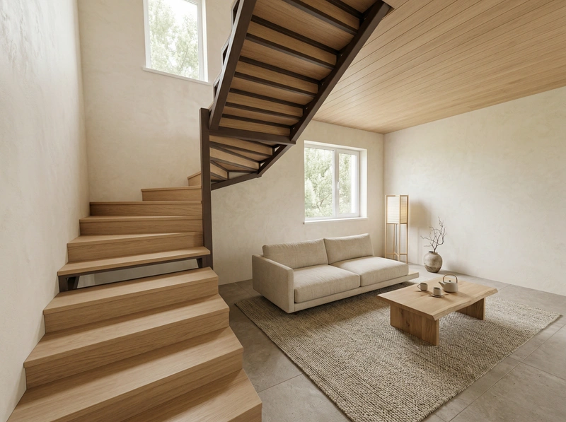 Дизайн гостиной в стиле Japandi — фото интерьера от нейросети RoomGPT