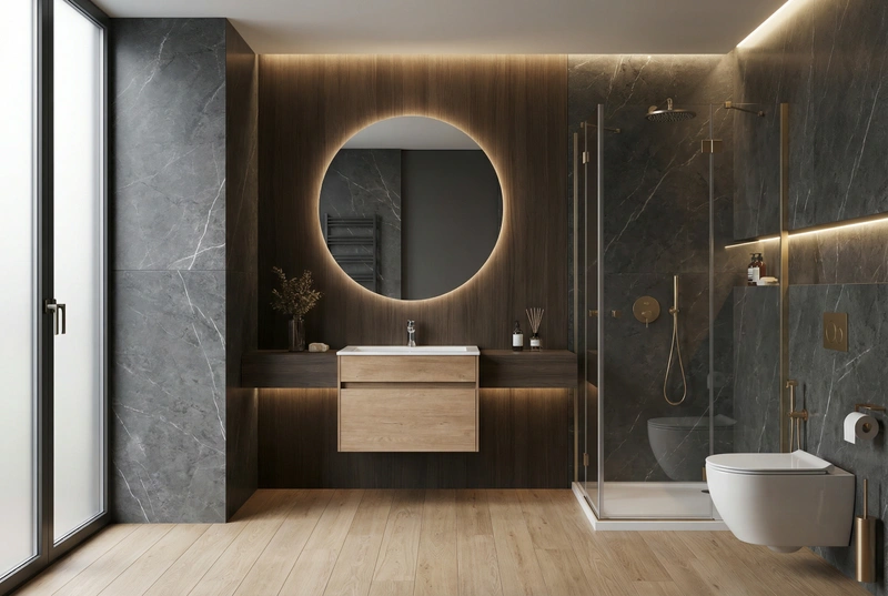 Дизайн интерьера в стиле Контемпорари — Ванная от нейросети RoomGPT