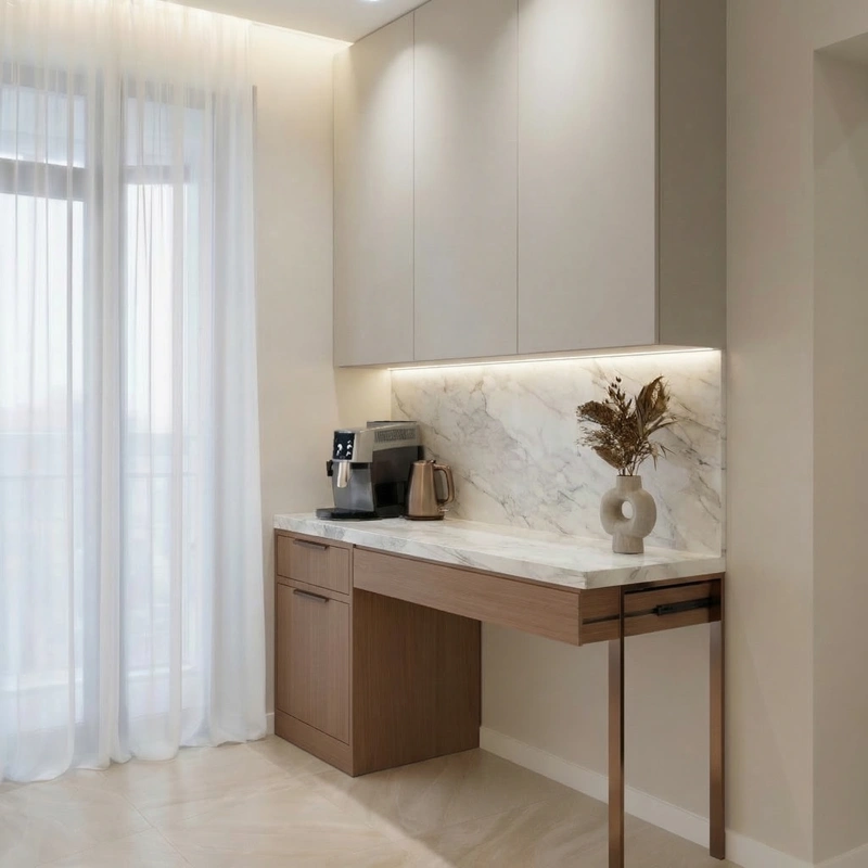 Дизайн интерьера в стиле Минимализм — Кухня от нейросети RoomGPT