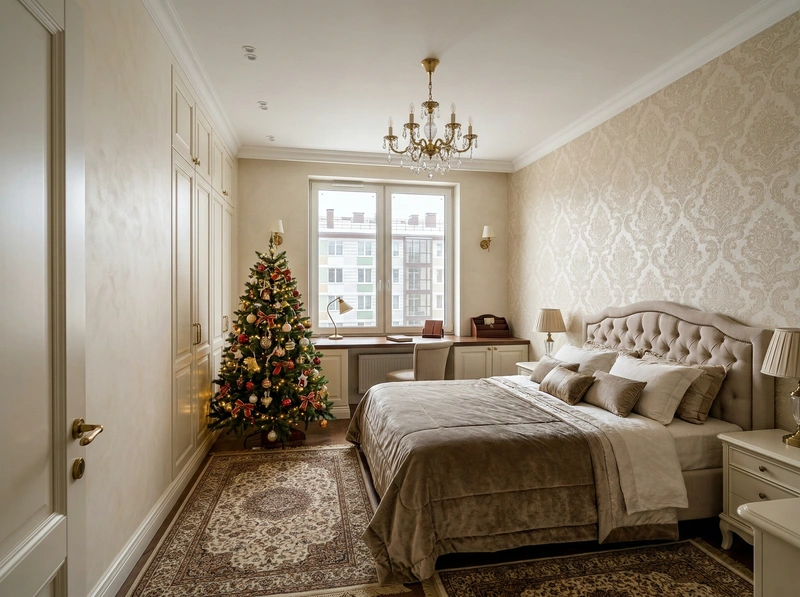 Дизайн интерьера в стиле Классика — Спальня от нейросети RoomGPT