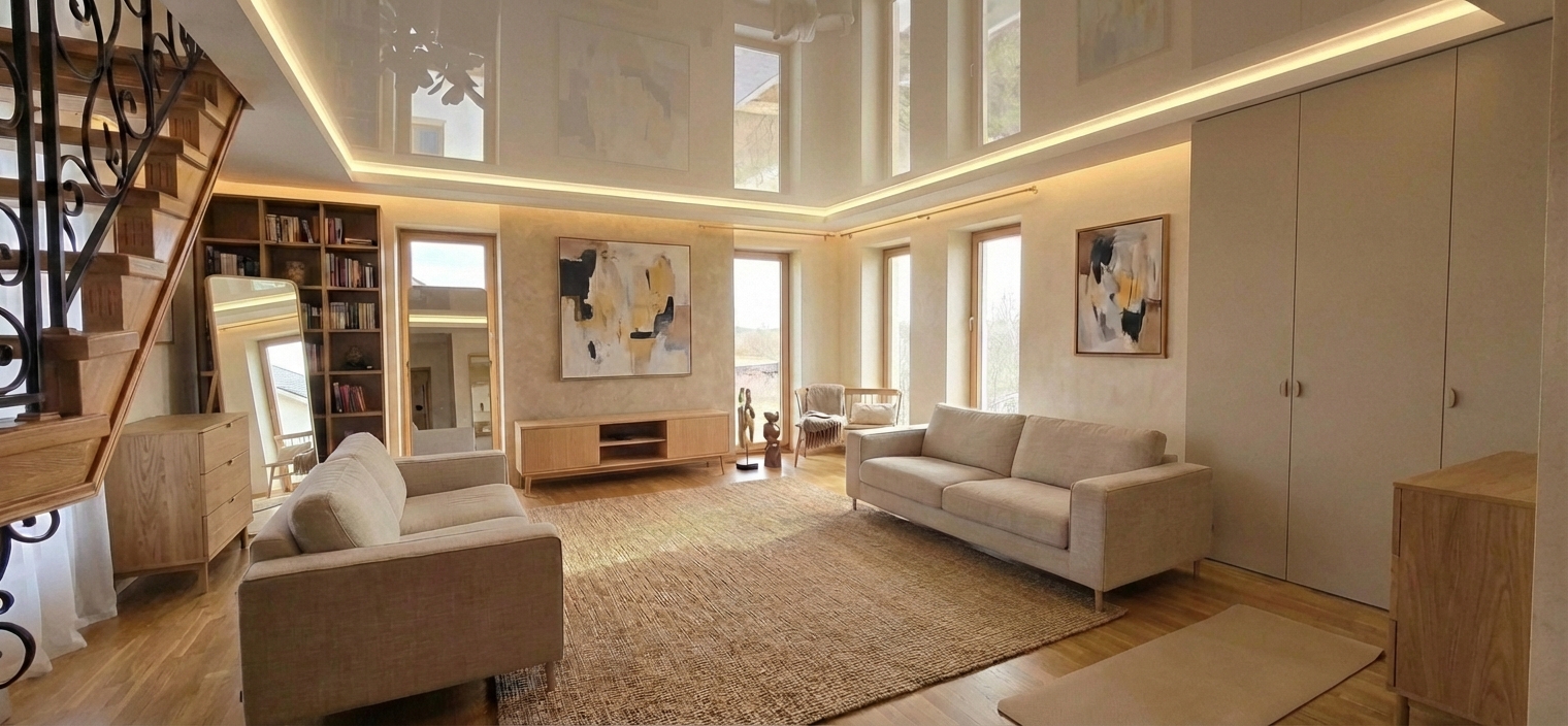 Дизайн гостиной в стиле Japandi — фото интерьера от нейросети RoomGPT