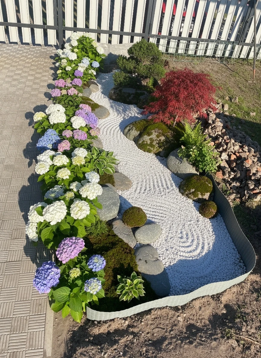 Ландшафтный дизайн в стиле Японский сад — Участок от нейросети RoomGPT