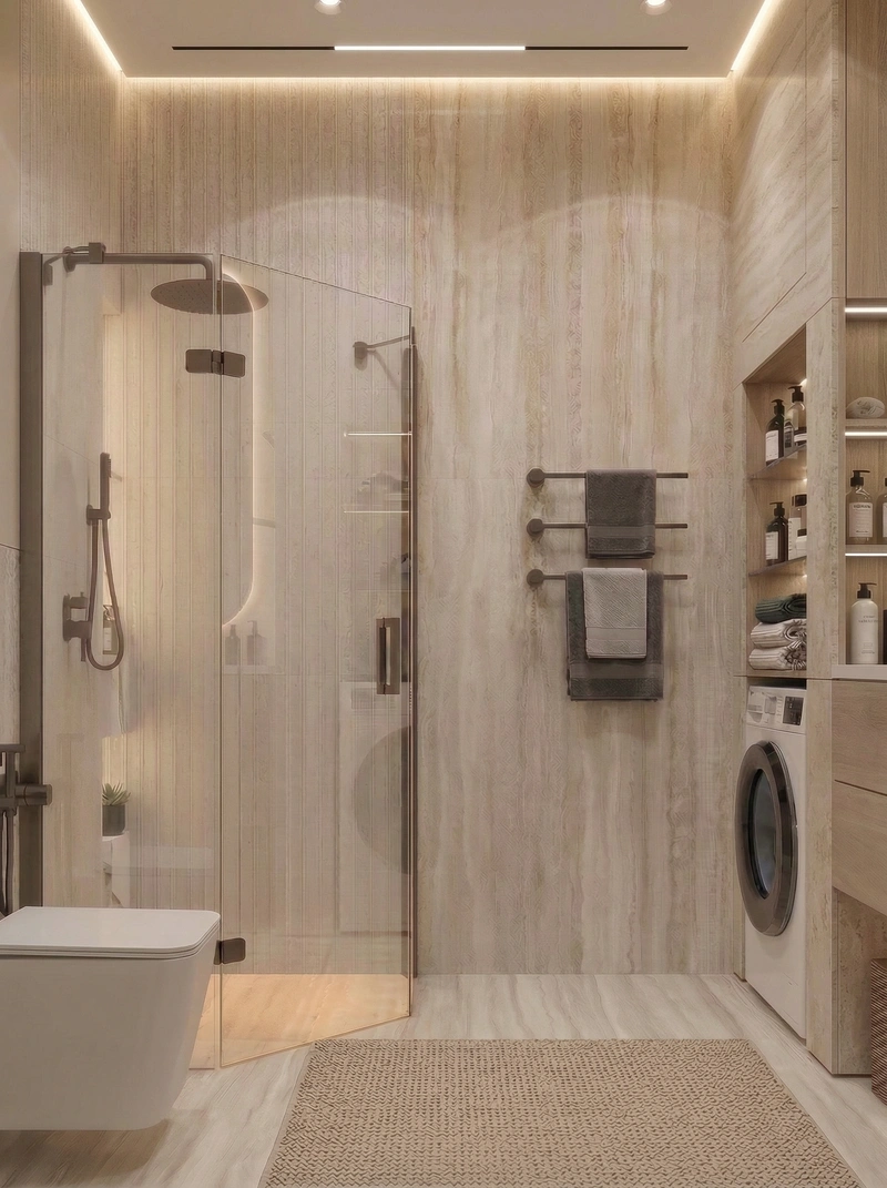 Дизайн ванной в стиле Минимализм — фото интерьера от нейросети RoomGPT