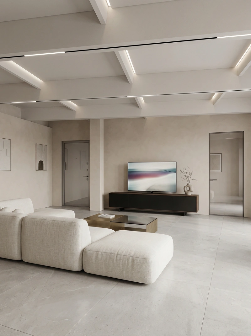 Дизайн интерьера в стиле Минимализм — Гостиная от нейросети RoomGPT