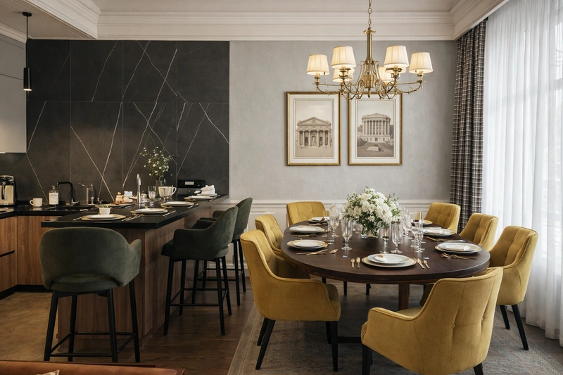 Дизайн интерьера в стиле Классика — Гостиная от нейросети RoomGPT