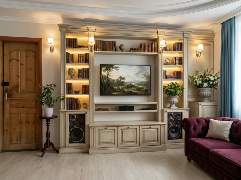 Дизайн интерьера в стиле Классика — Гостиная от нейросети RoomGPT