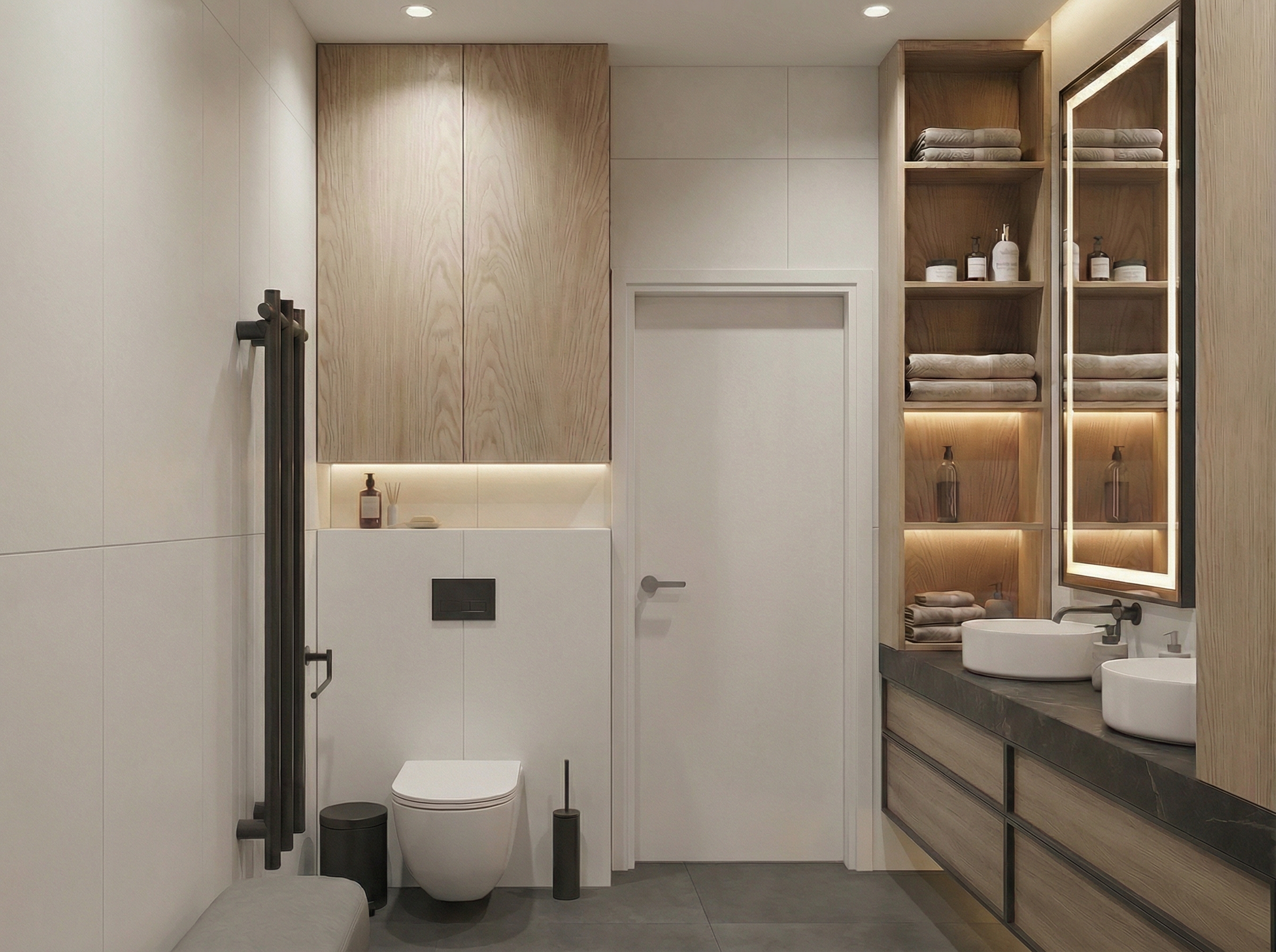 Дизайн ванной в стиле Контемпорари — фото интерьера от нейросети RoomGPT