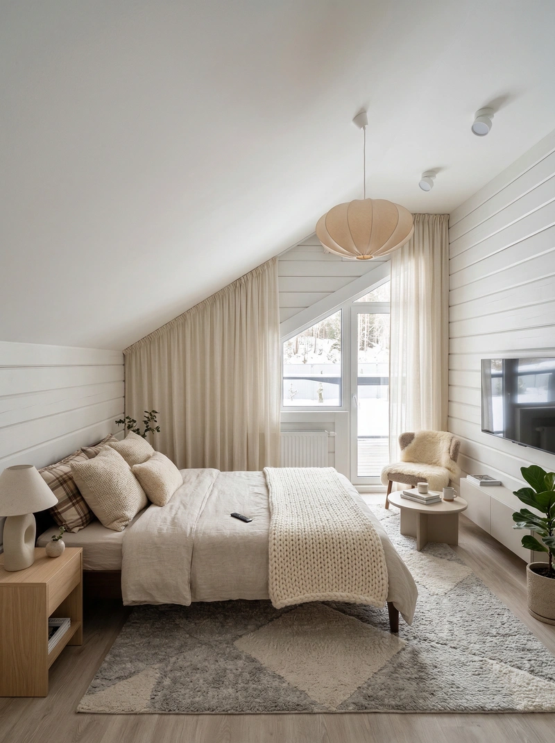 Дизайн интерьера в стиле Хюгге — Гостиная от нейросети RoomGPT